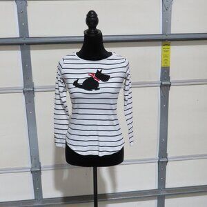 BOGO Charter Club Women Striped Beaded Scotty Dog Whimsey Fashion Macy's